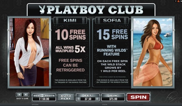 Фриспины от Кими и Софии в игре Playboy